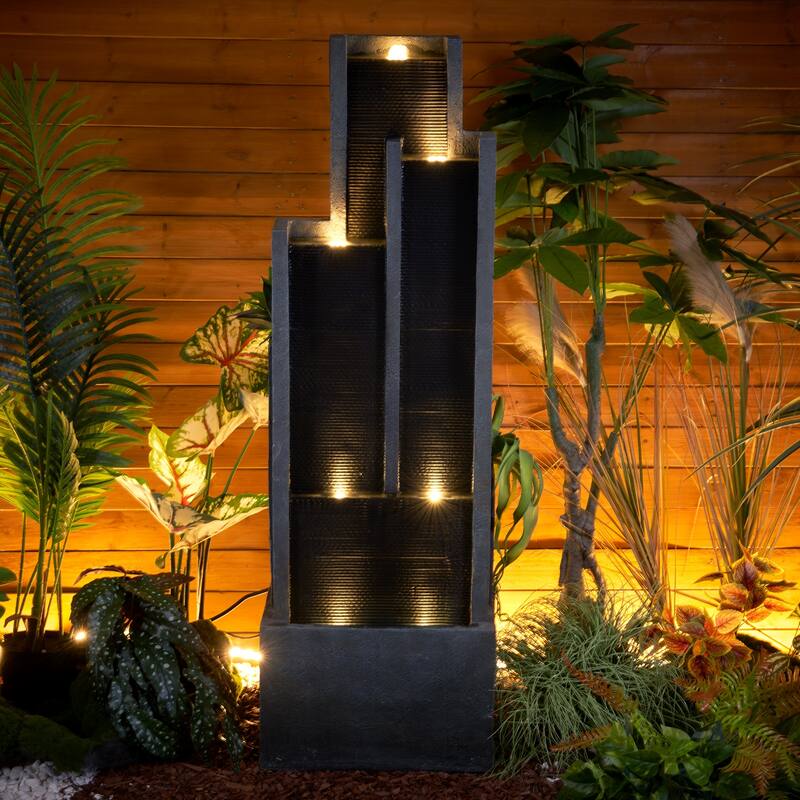 42.5" H Traditional Outdoor Water Fountain with Pineapple Finial
