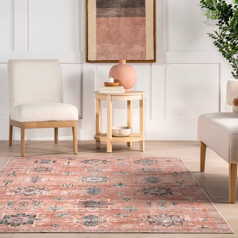 Nuloom Krystin SpinClean Distressed Machine Washable Area Rug
