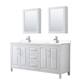 Option White, Chrome Trim, White Cultured Marble Top