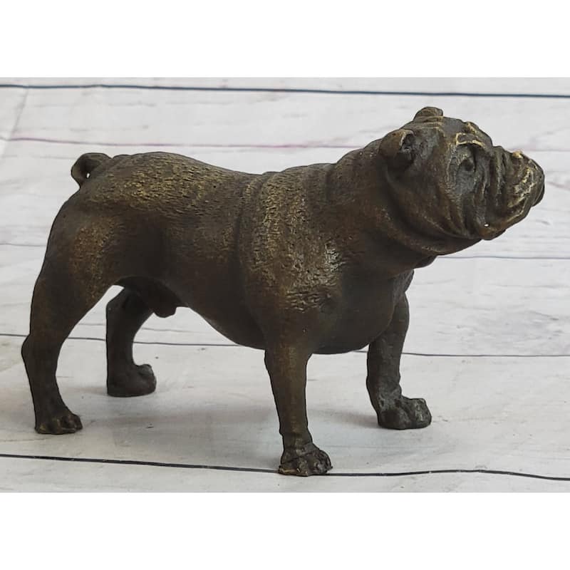 English Imitative BullImitative dog Miniature Bronze Statue Sculpture Figure Figurine Original Art 3 Inches X 6 Inches