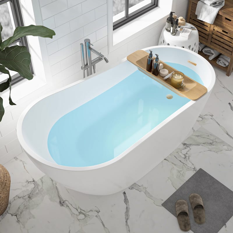 Vanity Art 67" Acrylic Freestanding Soaking Bathtub with Air Bath Option Available
