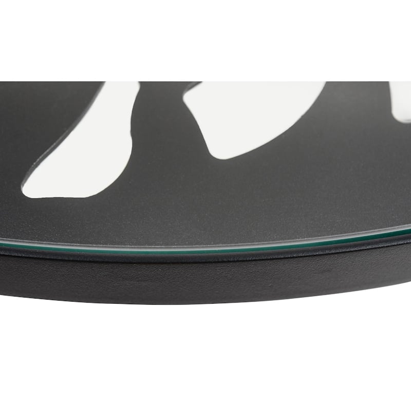 LeisureMod Devon Round Glass Top Aluminum Base Outdoor Side Table - 23 x 23