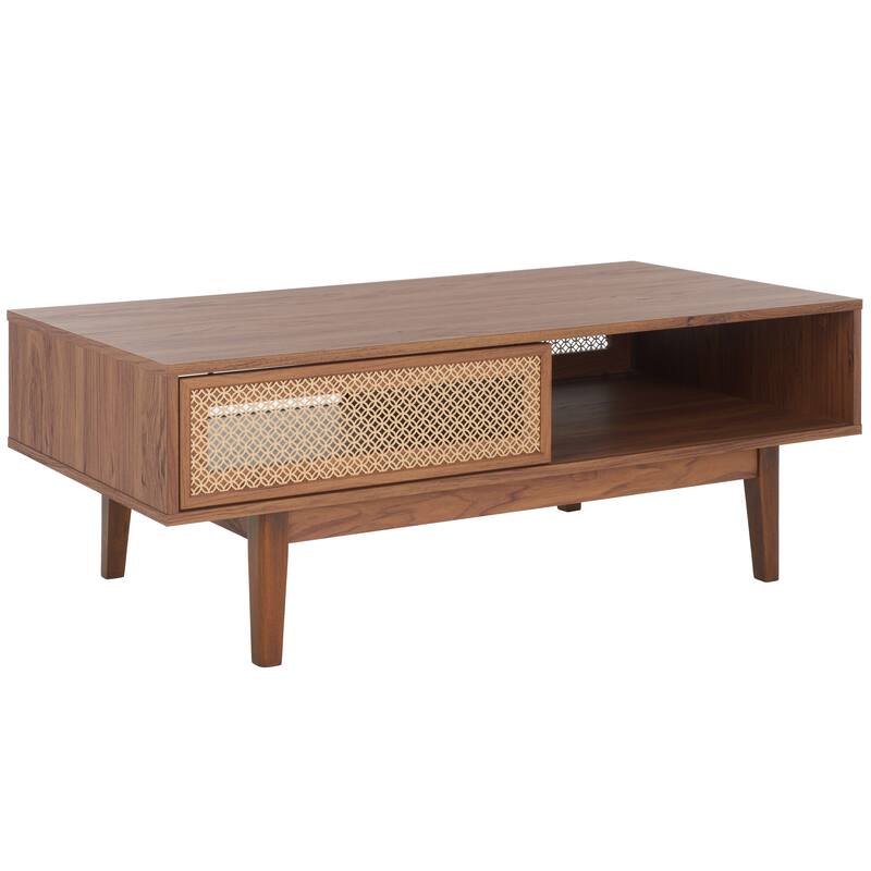 SAFAVIEH Zhuldyz 2 Door Coffee Table - 43" L x 22" D x 16" H - 43"Wx22"Dx16"H