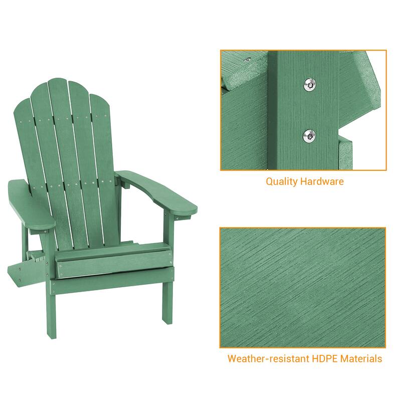 LIVOOSUN Adirondack Patio Chair Fire Pit Chair Weather Resistant