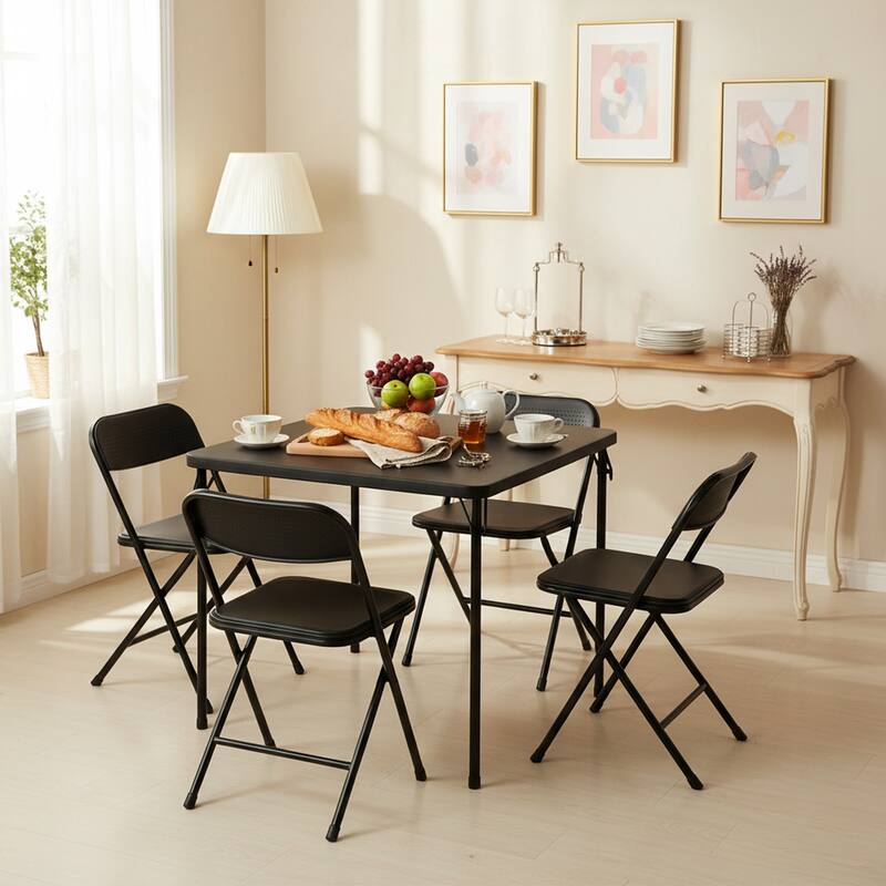 HOMYLIN Folding Chair Set with Metal Frame for Indoor/Outdoor Seating