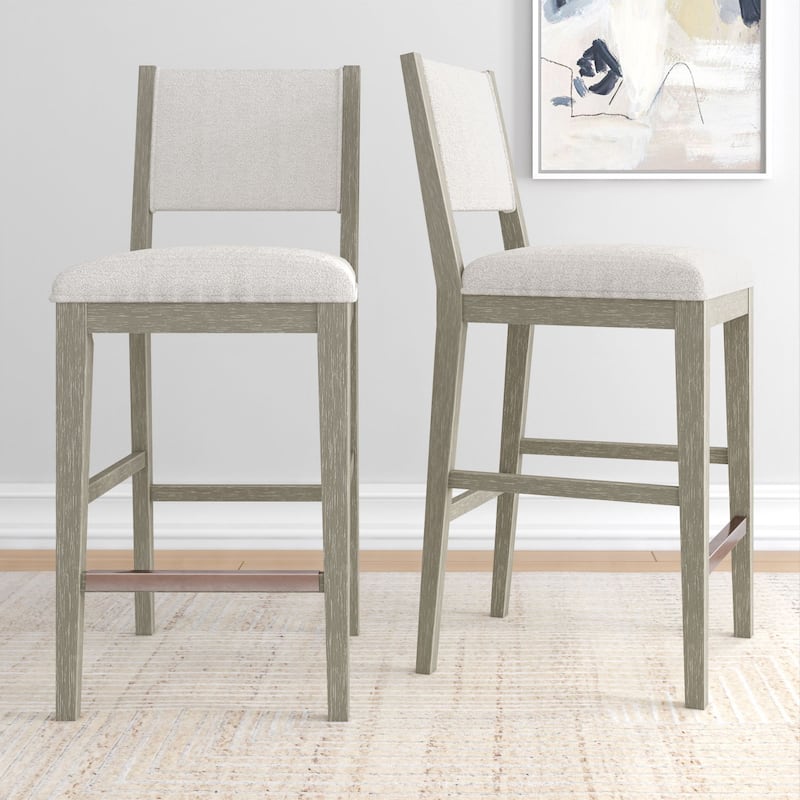 Plank and Beam Sereno Upholstered Bar Height Stool - Set of 2