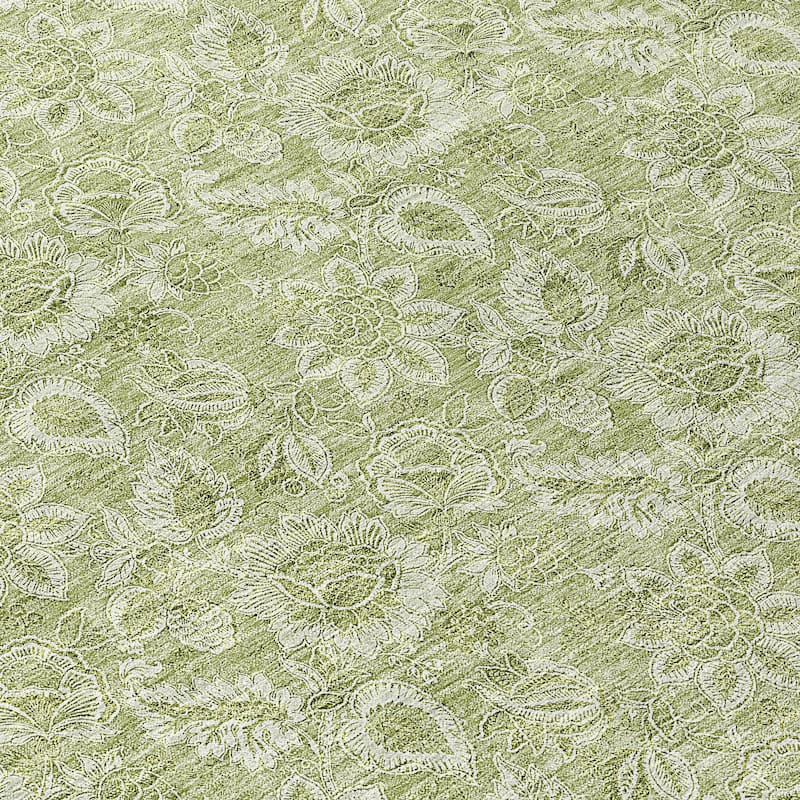 Machine Washable Indoor/ Outdoor Chantille Floral Farmhouse Rug
