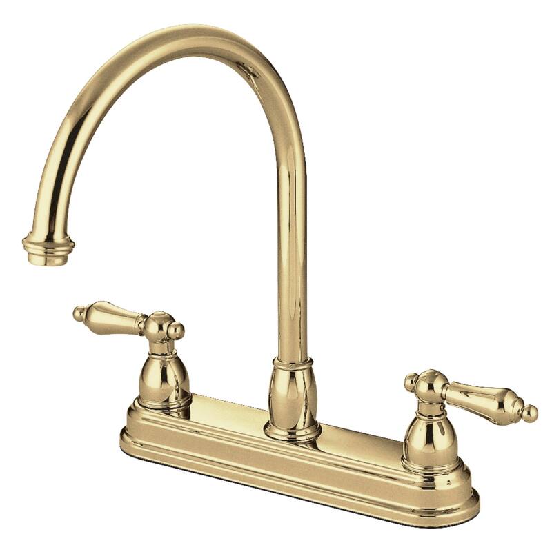 Kingston Brass Restoration Centerset Kitchen Faucet - Polished Brass