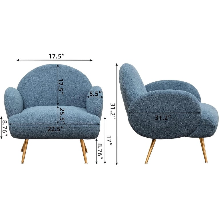 XINMICS Modern Accent Chair Upholstered Armchair for Living Room, Bedroom