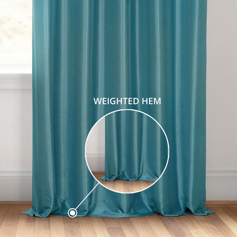 Exclusive Fabrics Vintage Textured Faux Dupioni Silk Room Darkening Curtains (1 Panel)