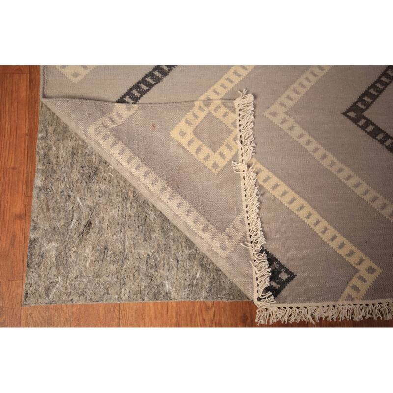 Geometric Kilim Durrie Oriental Large Area Rug Cotton Carpet - 10'7" x 19'4"