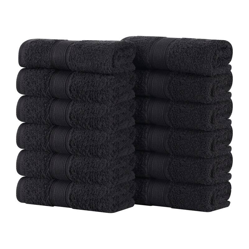 Superior Oregon Organic Cotton Solid Face Towel/Washcloth, Set of 12