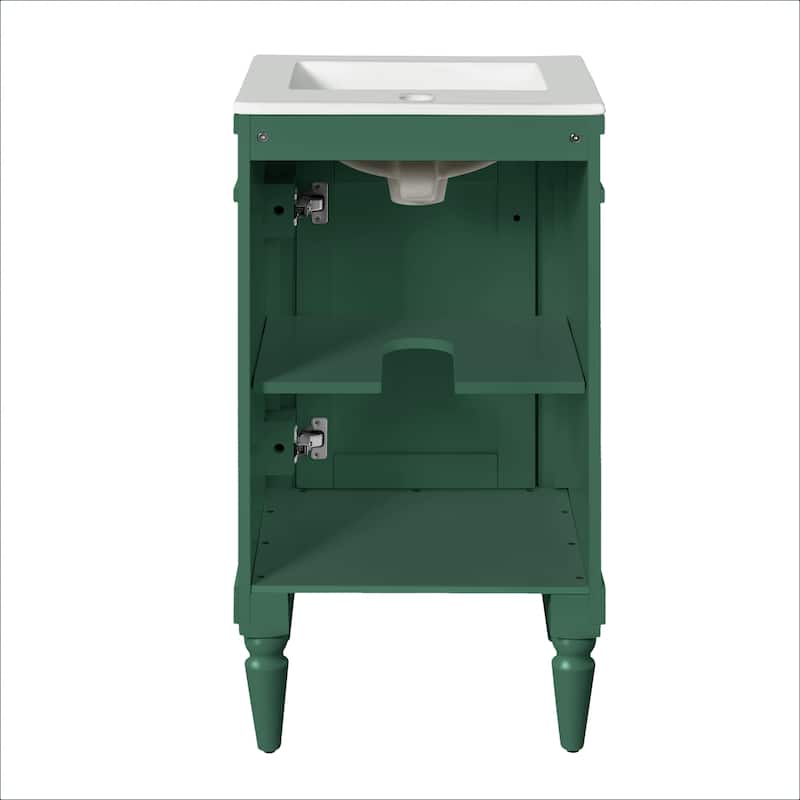 18-Inch Vanity With Sink,Storage Cabinet With Door,Freestanding Cabinet,Single Sink Cabinet With Adjustable Shelf