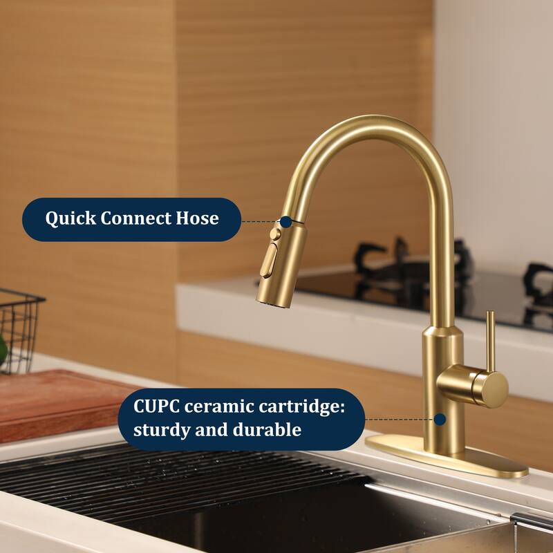 3-Function Single Handle Pull Down Sprayer Kitchen Faucet
