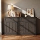 preview thumbnail 24 of 33, 59.1''Sideboard Buffet White Mid-Century Modern Contemporary Lacquered Credenza with Drawers and Doors