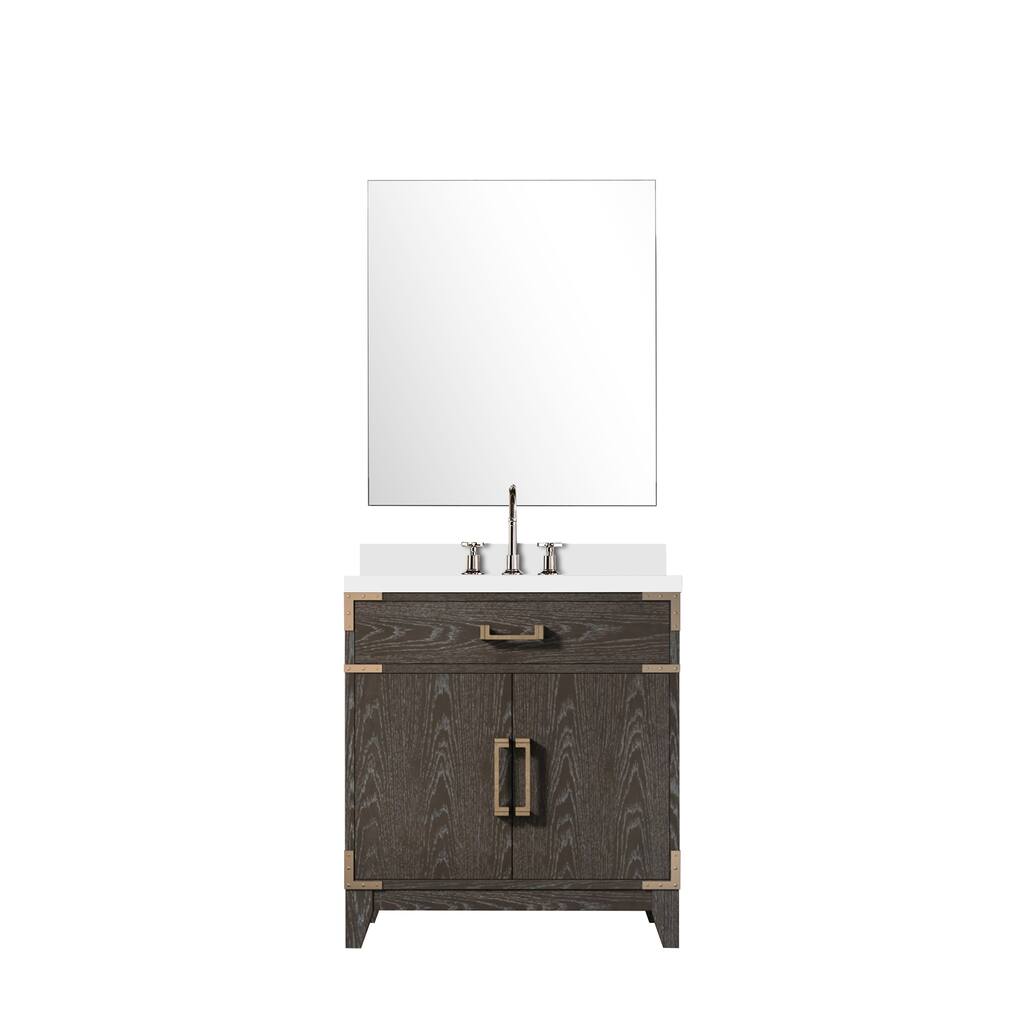 Laurel Bath Vanity with Quartz Top, Sink, Mirror and Faucet