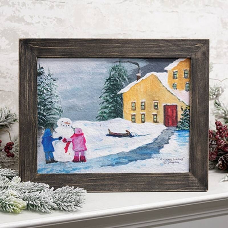 A Winters Evening Textured Framed Print Farmhouse Wall Art - 15" x 0.50" x 12"