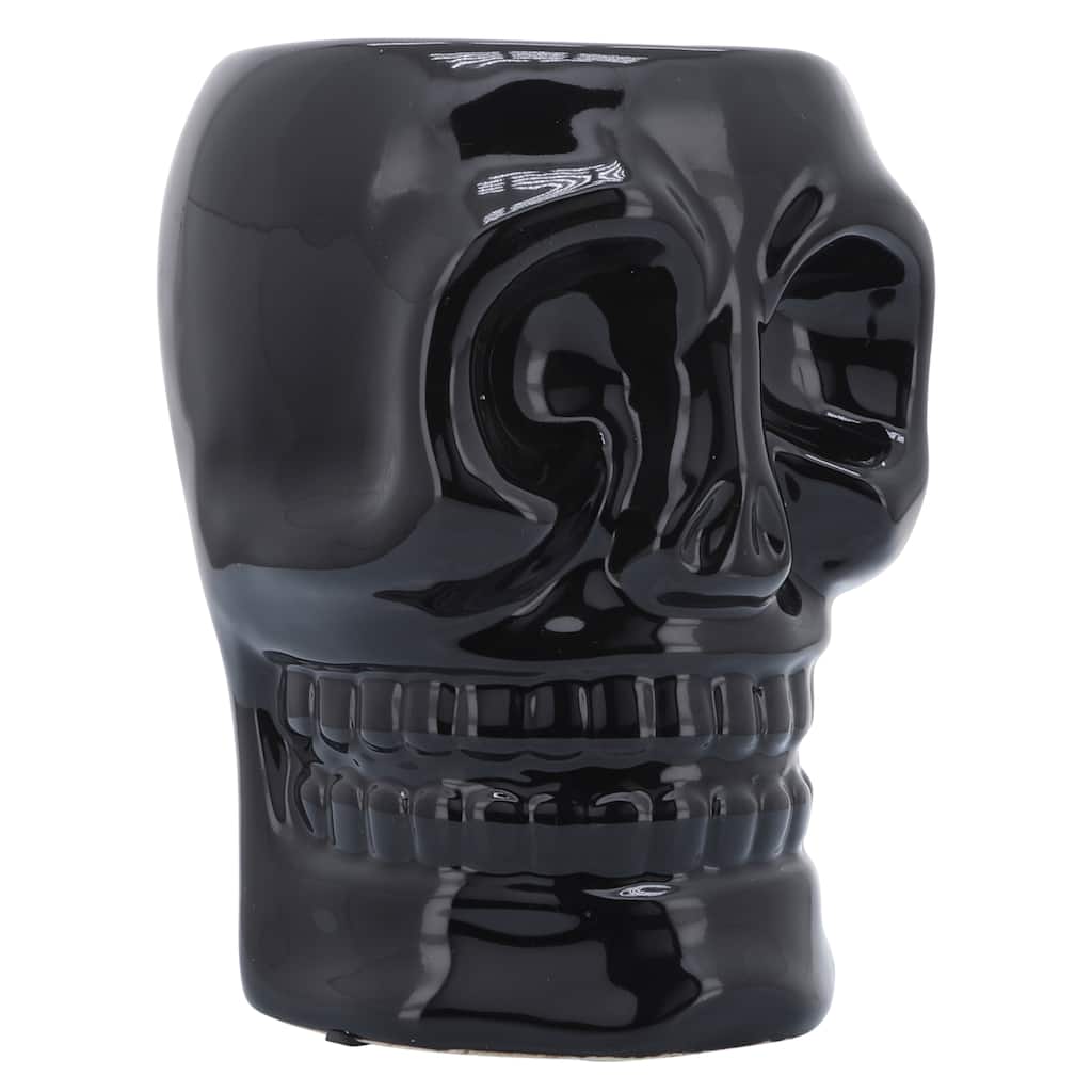 Sagebrook Home Ceramic Skull Vase Contemporary Gothic Decorative Skull Vase for Succulents or Small Plants