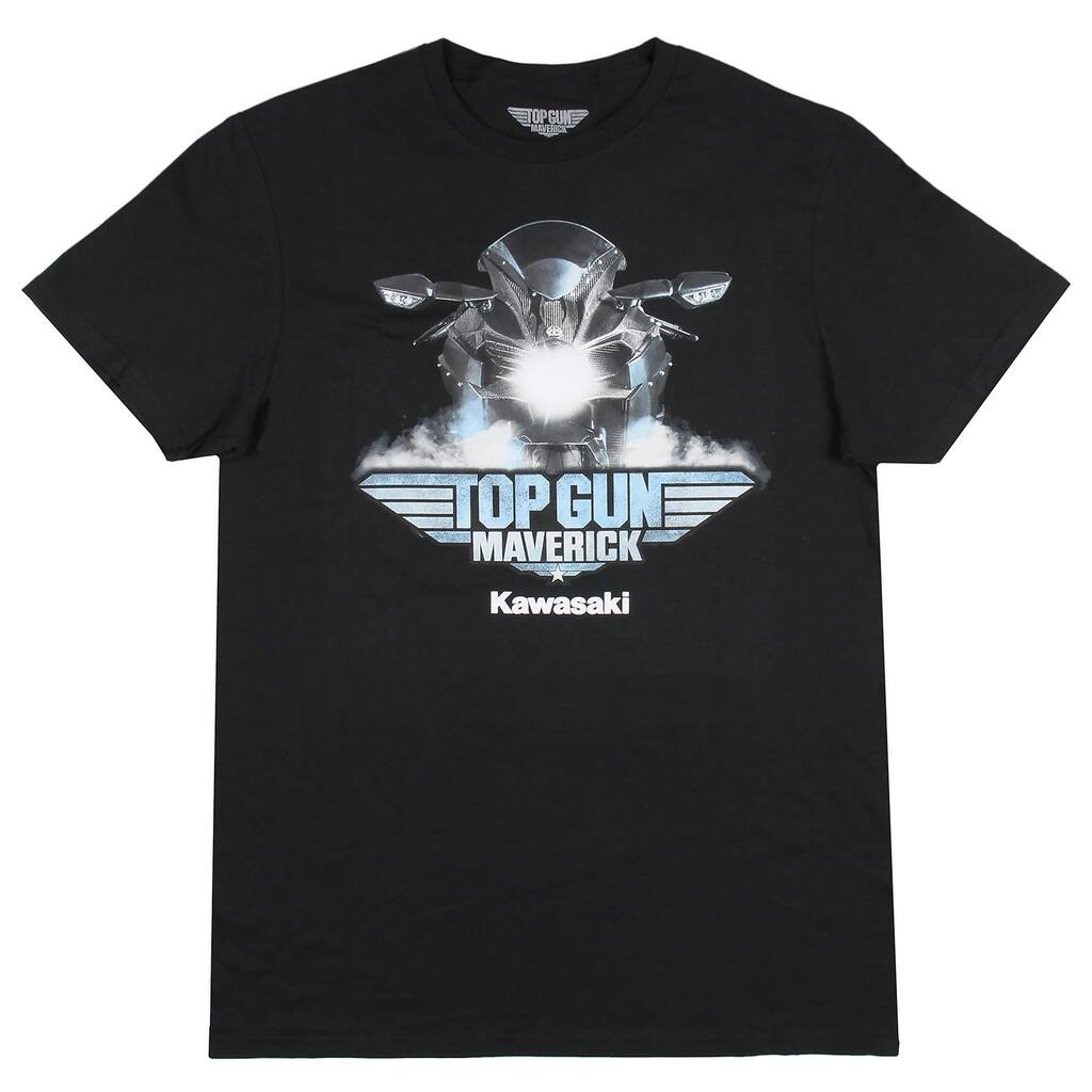 Top Gun Maverick Mens' Kawasaki Motorcycle Headlight Graphic Print T-Shirt