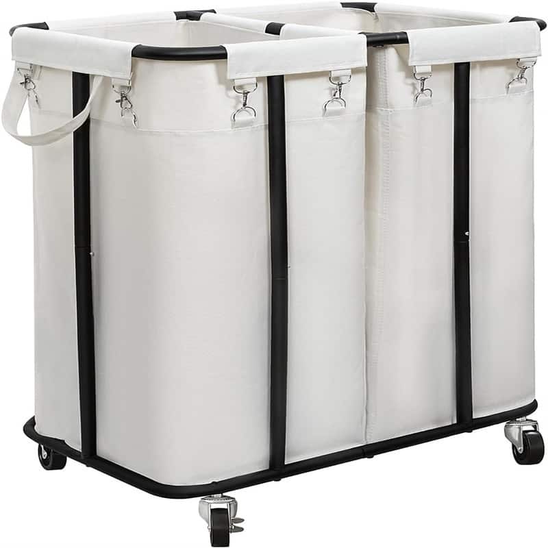 Double Laundry Hamper with Wheels 170L Rolling Laundry Basket Organizer - 22.8"L x 16.1"W x 30.3"H