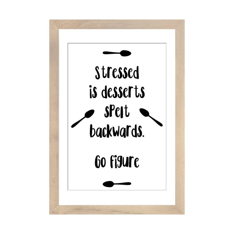 iCanvas "Stressed Is Desserts Spelt Backwards" by Pixy Paper - Natural - 32x24x1