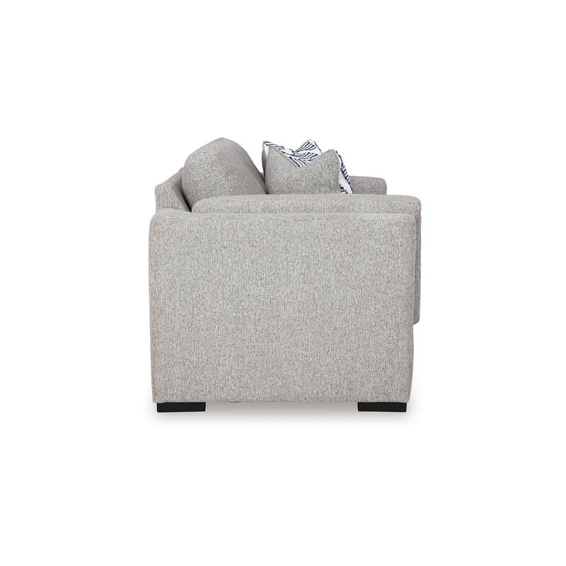 Marcy Loveseat with Arm Bolster Pillows, Pewter Gray Polyester 66 Inch