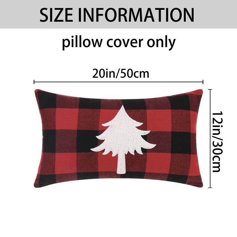 Pack of 2 Plaid Print Throw Pillow Covers, Farmhouse Cushion Covers
