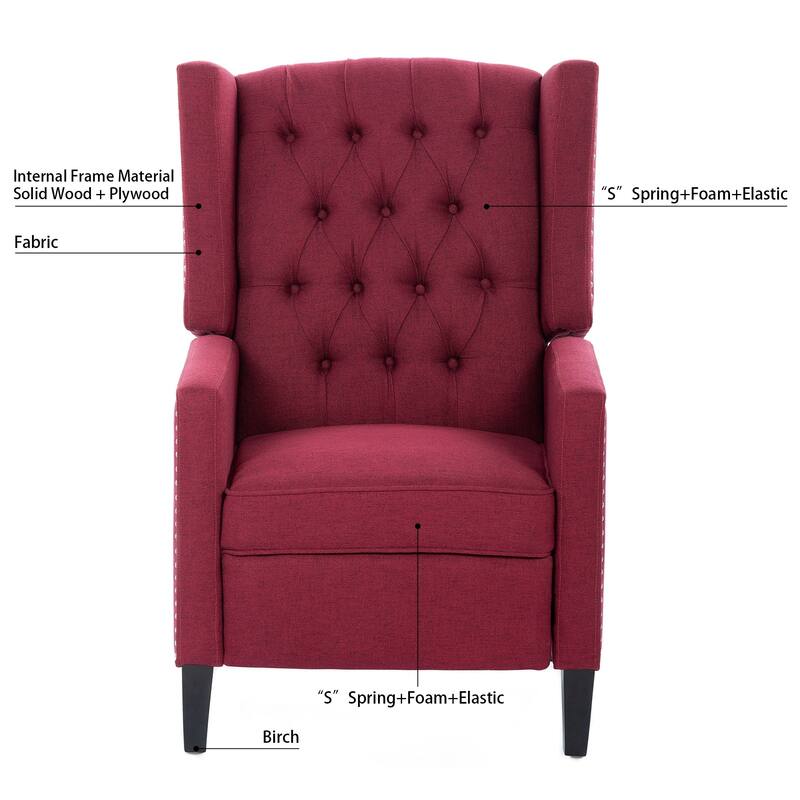 27" Wide Tufted Fabric Wingback Chair