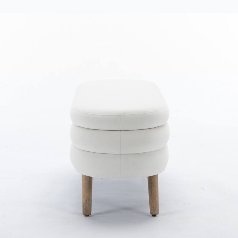 44.88" Seat Widths Soft Velvet Storage Ottoman Footrest Stool