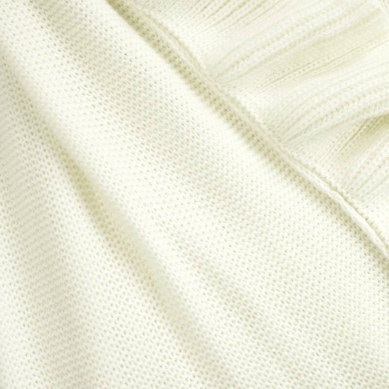 Lush Decor Reyna Soft Knitted Ruffle Baby/Toddler All-Season Blanket - 40" x 30"