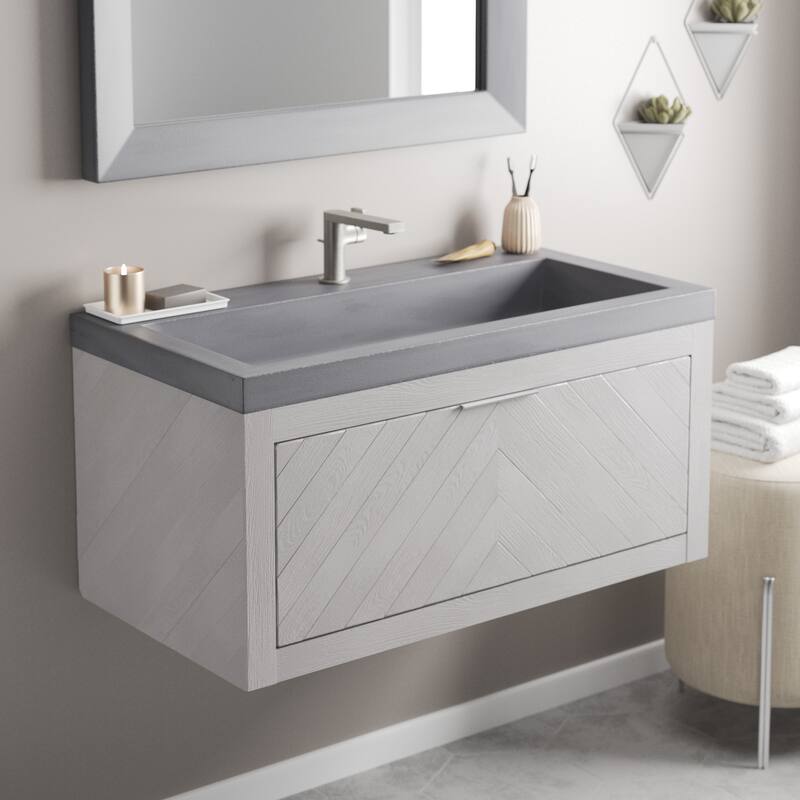36" NativeStone Trough Drop-in Rectangular Bathroom Sink - 36" x 19" x 5"