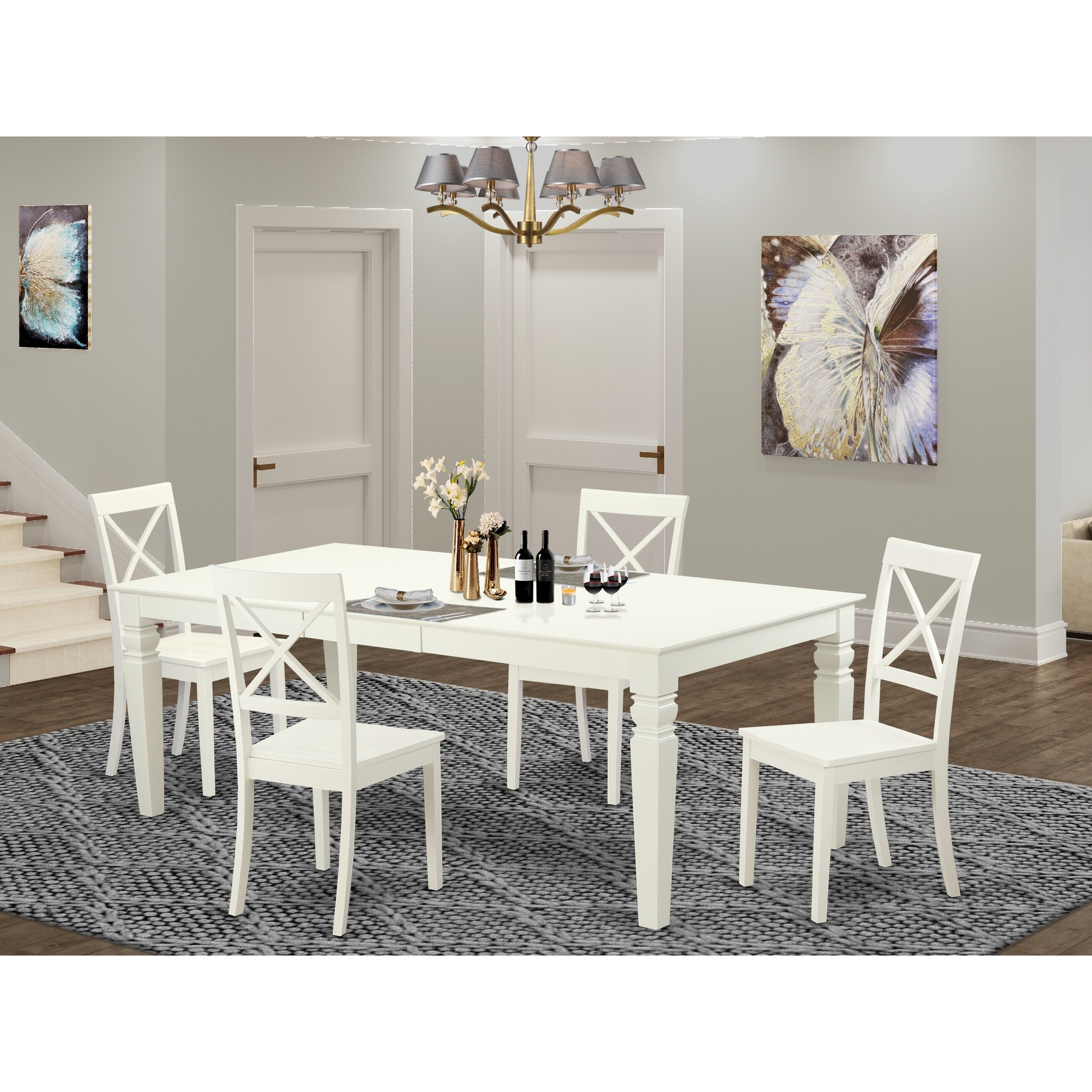 Off white kitchen table and 2025 chairs