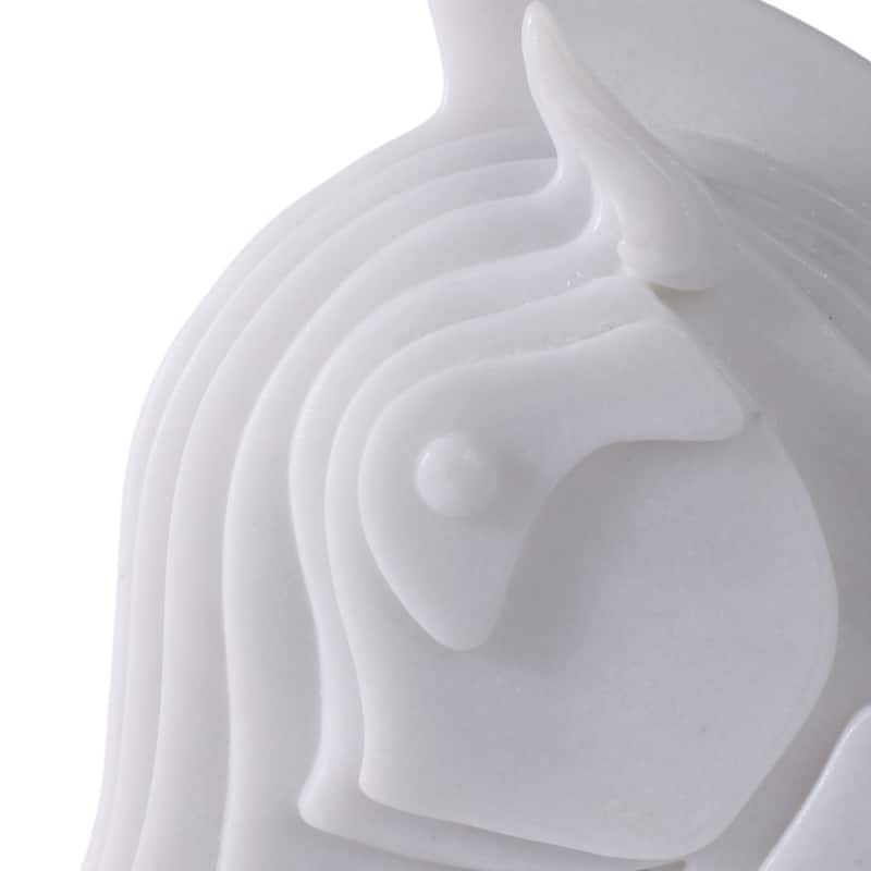 Resin Sculpture Layered Modern Horse Bust Design - 12" White - 9.5" x 5" x 12"