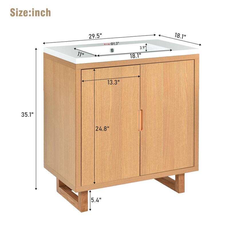 30" Bathroom vanity - Wood - with Sink