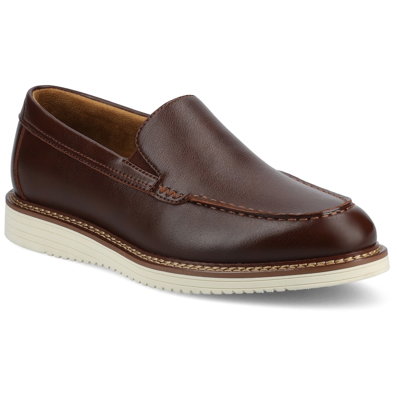 Vance Mens Oneal Medium and Wide Width Slip-on Hybrid Casual Venetian Loafer Dress Shoe - Medium - Mahogany - 9