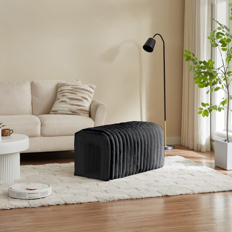 Pet Supplies Ottoman Storage Bench Corduroy Bench Cat's Nest to Hide for the Living Room, Entryway and Bedroom