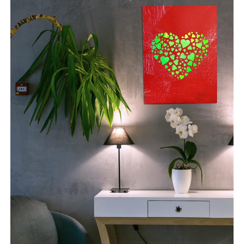 CoTa Global Hearts Light Up LED Wall Art - Changing Color LED Light - 15.75Lx11.9Wx1H inches