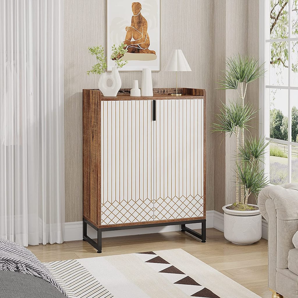 25 Pair Shoe Storage Cabinets with Doors for Bedroom Hallway Living Room