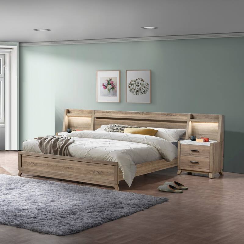 1pc Rustic Transitional Contemporary Nightstand Wall Panel