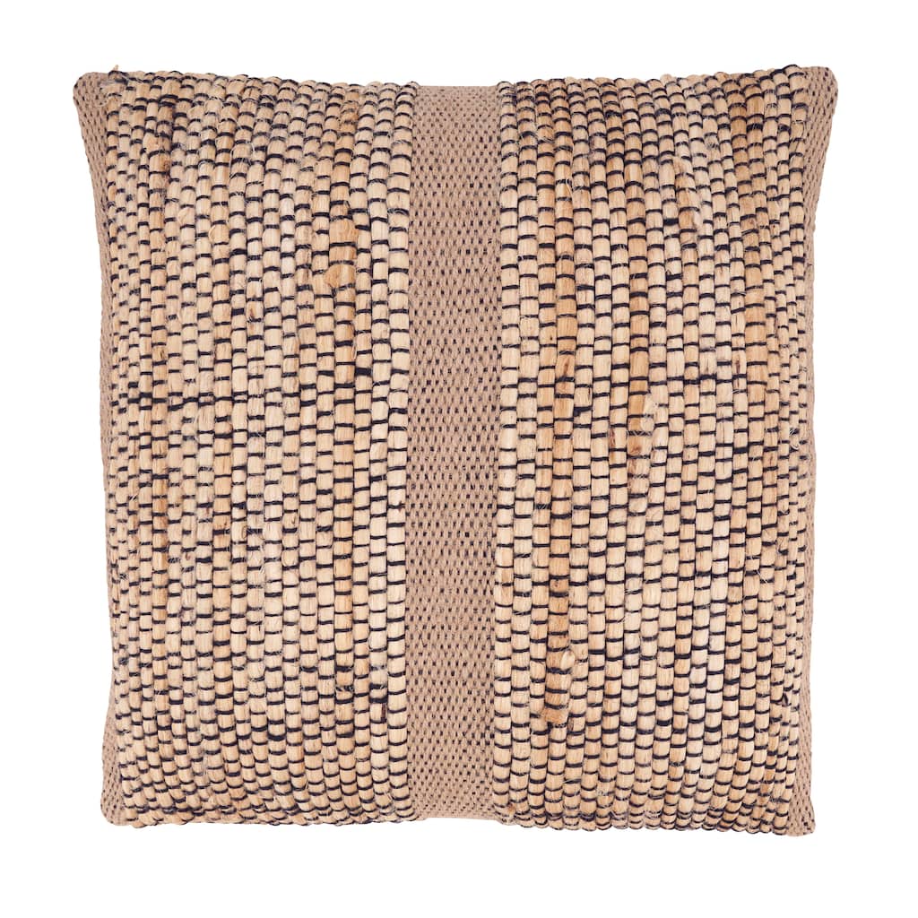 Earth Tone Banded Outdoor Throw Pillow