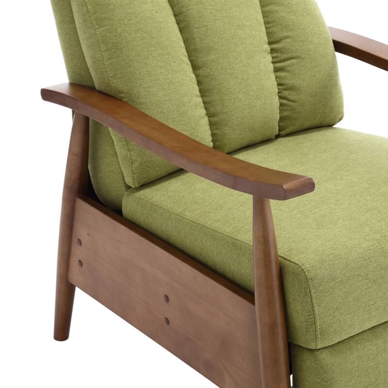 Modern 26.38" Upholstered Adjustable Chaise Lounge Chair with Wood Frame for Living Room