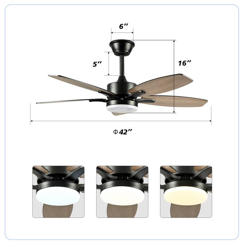 48" Farmhouse Ceiling Fan with Lights and Remote Control, Quiet DC Motor 6 Speeds Reversible Ceiling Fan for Living Room