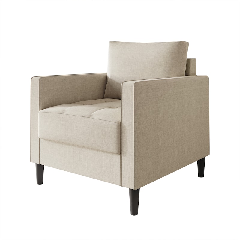 CraftPorch Contemporary Minimalist Linen Upholstered 3-Piece Living Room Set