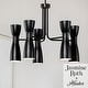 preview thumbnail 3 of 7, Hunter Zola Black 10-Light Chandelier - Dining Room, Bedroom, Living/Great Room, Foyer - Modern, Mid-Century - Designer!