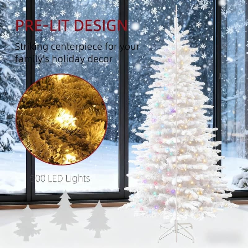 Snow Flocked Artificial Christmas Tree - Festive Snowy Finish - Green