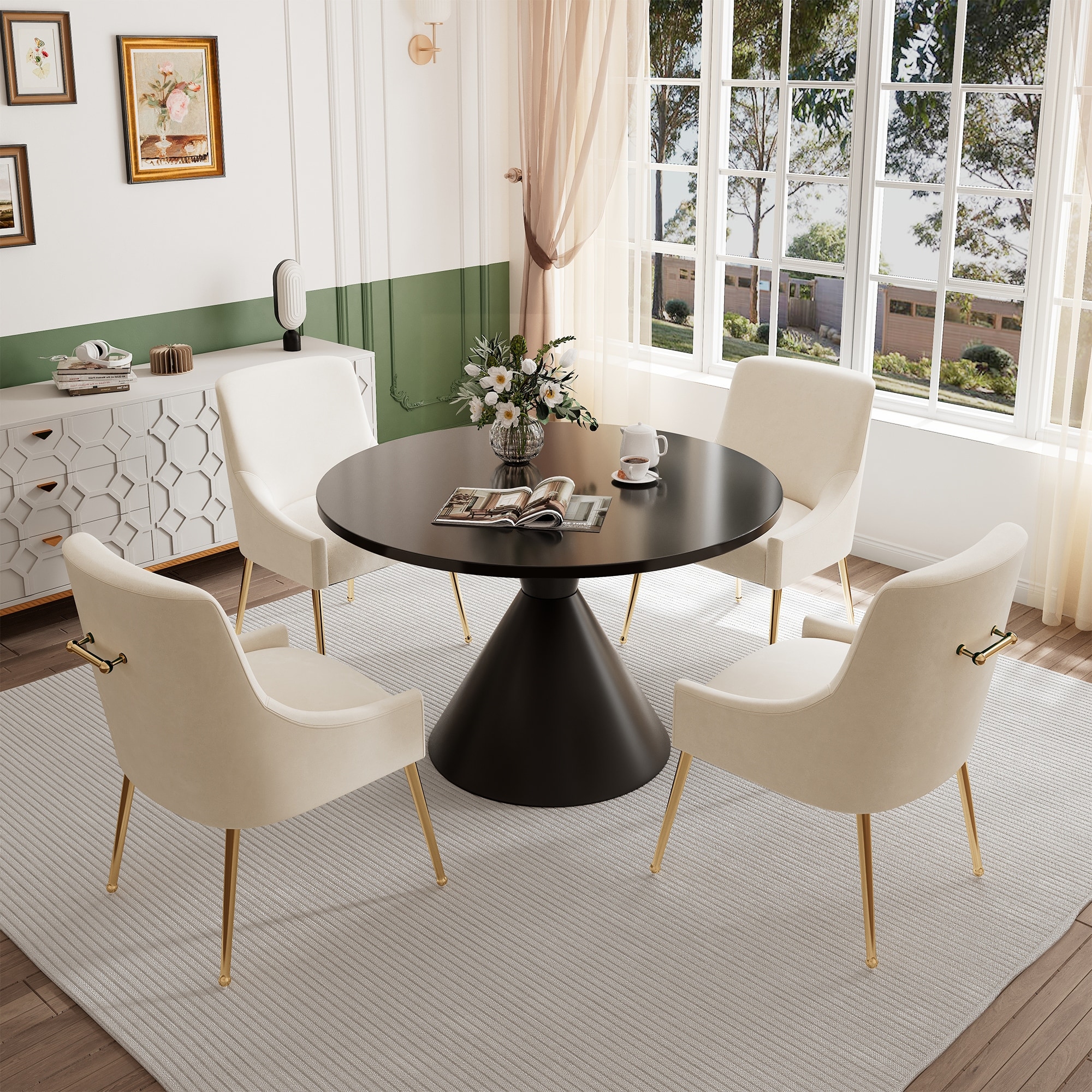 Brookgate gray 5 store pc round dining set