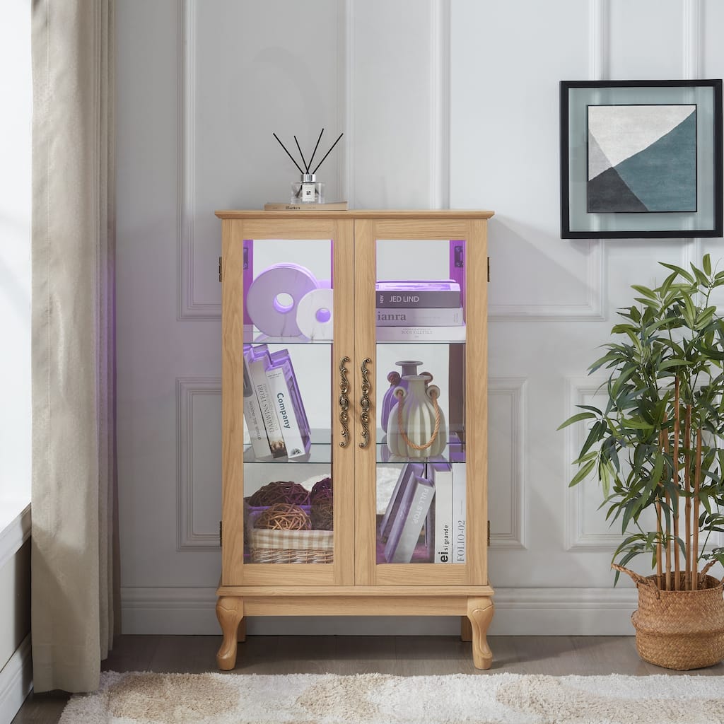 Sophisticated Curio Cabinet with Multiple Features for Home and Office