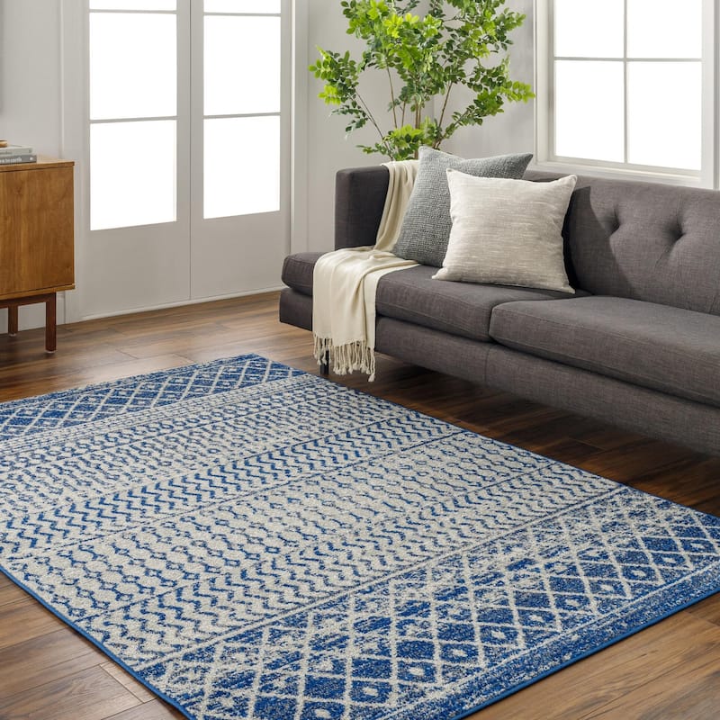 Livabliss Elaziz Moroccan Geometric Area Rug - Dark Blue - 5' 3" x 7' 7"