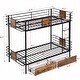 preview thumbnail 3 of 21, Twin XL over Twin XL Metal Bunk Bed with MDF Board Guardrail and Two Storage Drawers