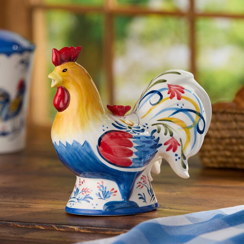 Certified International French Rooster 24 oz. 3-D Teapot - 8.75"L x 4.50"W x 8.25"H